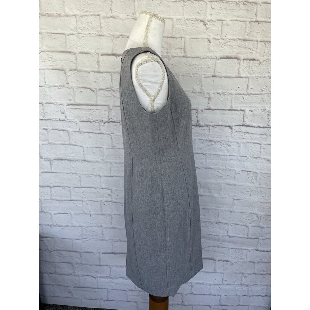 KASPER Women's Office Dress Petite Gray Sleeveless Sheath Lined Back Zip Size 6P - Picture 13 of 16